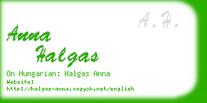 anna halgas business card